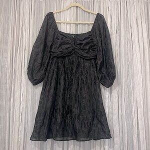 Black floral printed dress